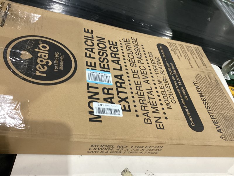 Condition photo showing Good Condition for Regalo Safety 29-49" Easy Step Extra Wide Baby Gate for Doorways & Bottom of Stairs, Pressure Mounte