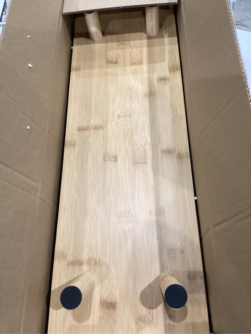 Condition photo showing Good Condition for homerays bamboo monitor stand riser, no assembly required exquisite monitor stand with drawer ergonomic height wood monitor stand