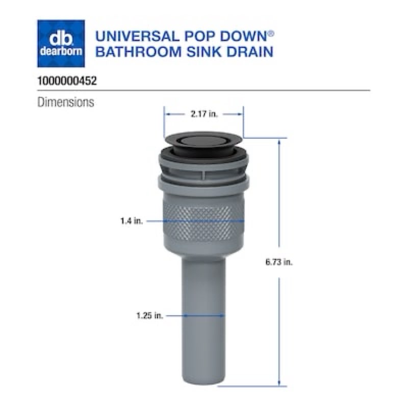 Dearborn Pop Down Brushed Nickel Bathroom Decorative sink drain