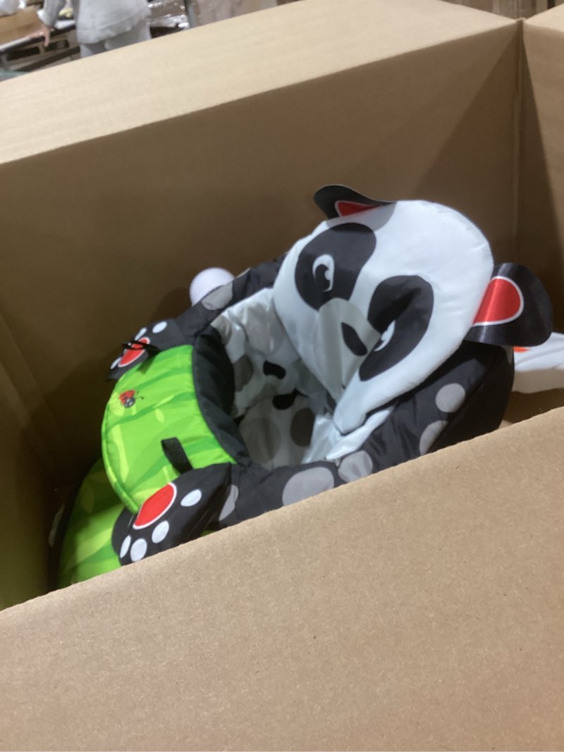 Condition photo showing Good Condition for Fisher-Price Portable Baby Chair Sit-Me-Up Floor Seat with Developmental Toys and Crinkle & Squeaker Seat Pad, Panda Paws 1 Count (Pack of 1) Panda