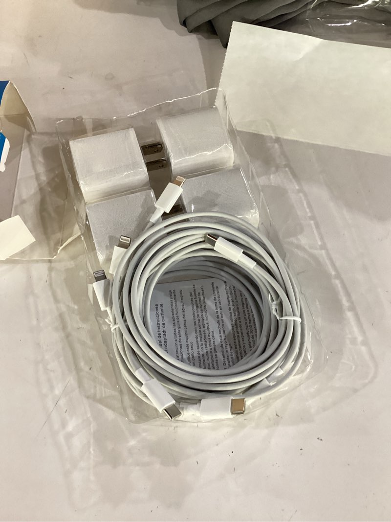 Condition photo showing Good Condition for grephone iphone charger fast charging,20w pd usb c wall charger 4 pack with 6ft fast charging cable - fast charger for iphone 14/14 pro max/13/13 pro/12/12 pro/11/11 pro/xs, ipad white 6ft