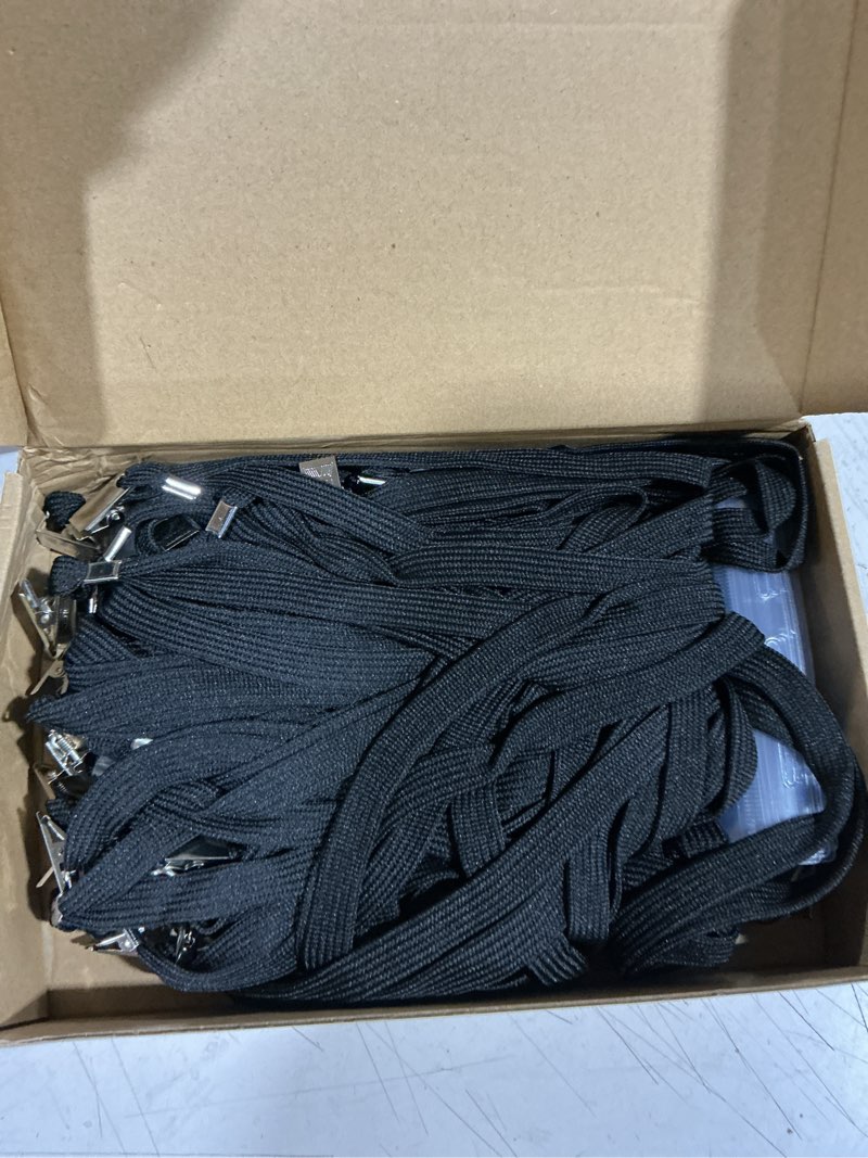 Condition photo showing As Is for patelai 30 pcs extra large 4 x 8 inch badge holders with lanyard bulk pvc waterproof card holder credential id protector sleeves 3 lanyard slots at top for office sporting events concert (black) 30 black