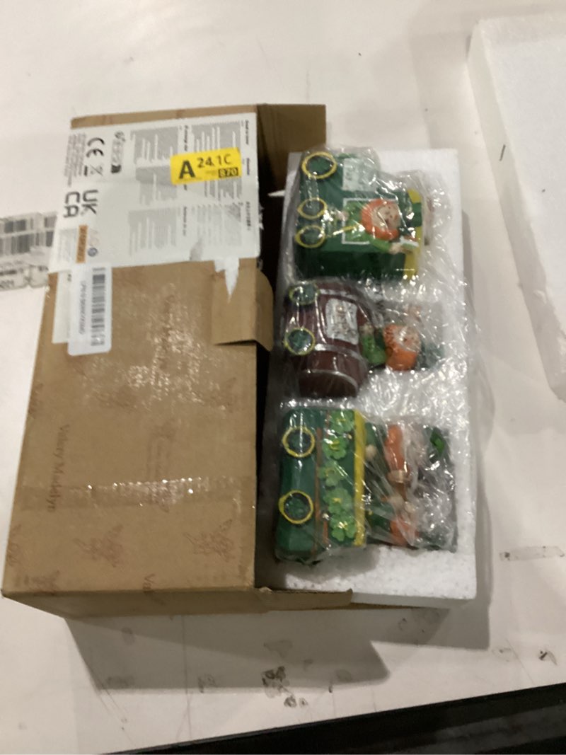 Condition photo showing New/Like New for Valery Madelyn St Patricks Day Decorations for Home, Lighted LED Train Leprechaun Decorations with Shamrock Pot of Gold Guiness Beer, Irish Resin St Patty Day Tiered Tray Decoration Table Centerpiece