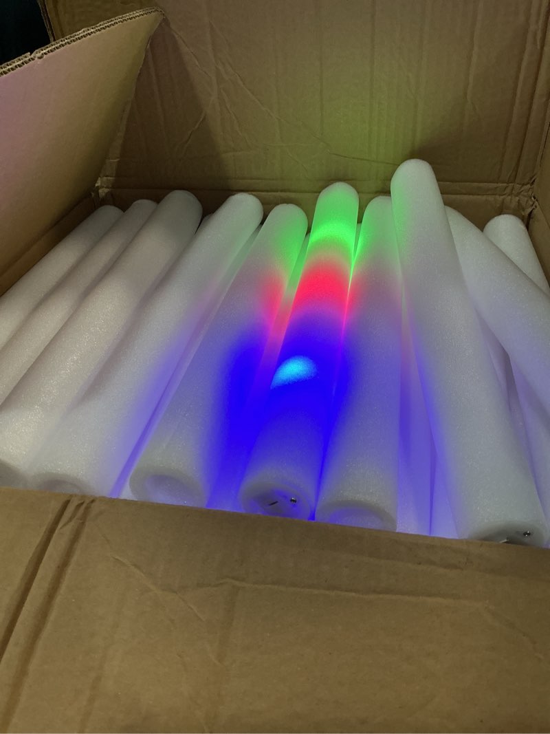 Condition photo showing New/Like New for Glow Sticks Bulk 150 Pcs - Light up Foam Sticks with 3 Modes Colorful Flashing Effect, Led Lights Glow in The Dark Party Supplies for Wedding Concert Raves Halloween Christmas 150 Pack