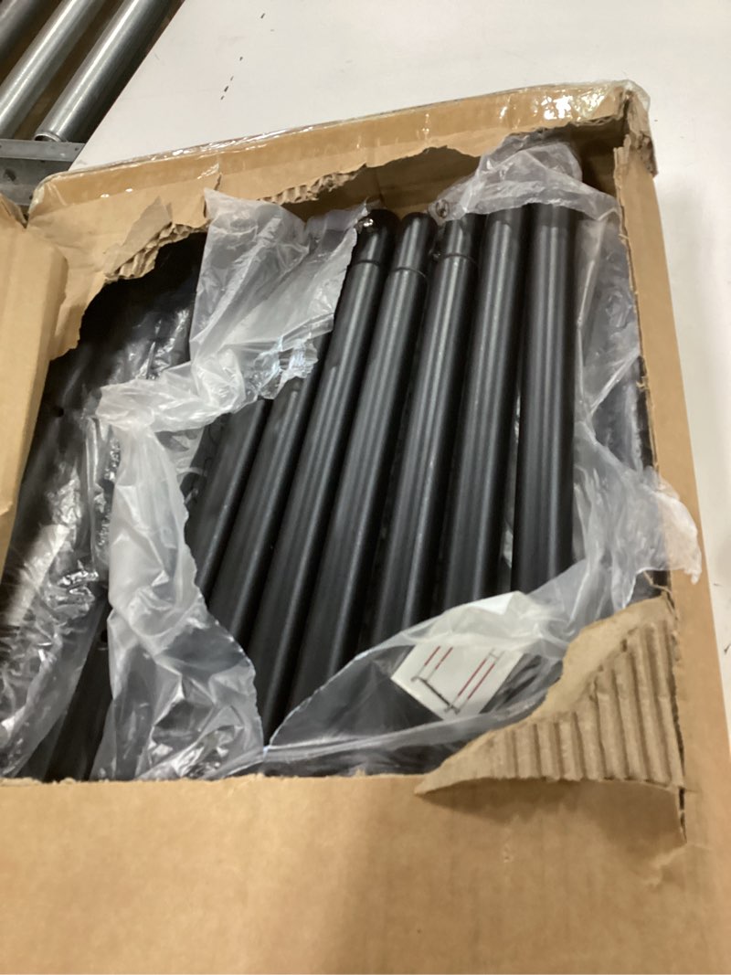 Condition photo showing Good Condition for Metal Clothes Rack - Double Rod Clothing Rack with Fixed Design and Rolling Wheels, Coat Rack with Built-In Shelf for Closet Organizers and Storage (38.5" x 16.9" x 59.0", Black) Black 38.5" x 16.9" x 59.0" (Large)