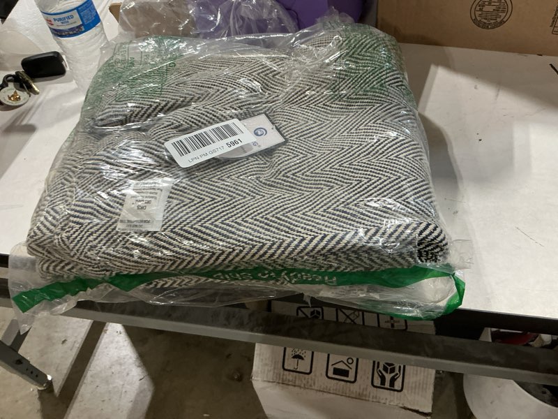 Condition photo showing New/Like New for glamburg 100% soft and breathable cotton thermal blanket twin navy - perfect for layering any bed for all season twin (60"x90") navy