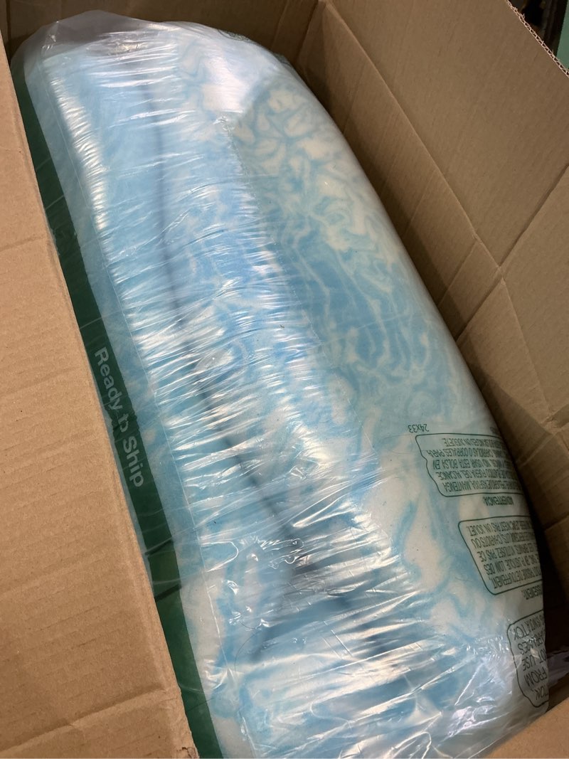 Condition photo showing As Is for SINWEEK 2 Inch Egg Crate Memory Foam Mattress Topper Queen Size, Soft Mattress Pad for Back Pain Relief, Bed Topper, CertiPUR-US Certified, Blue Queen 2 Inch Blue