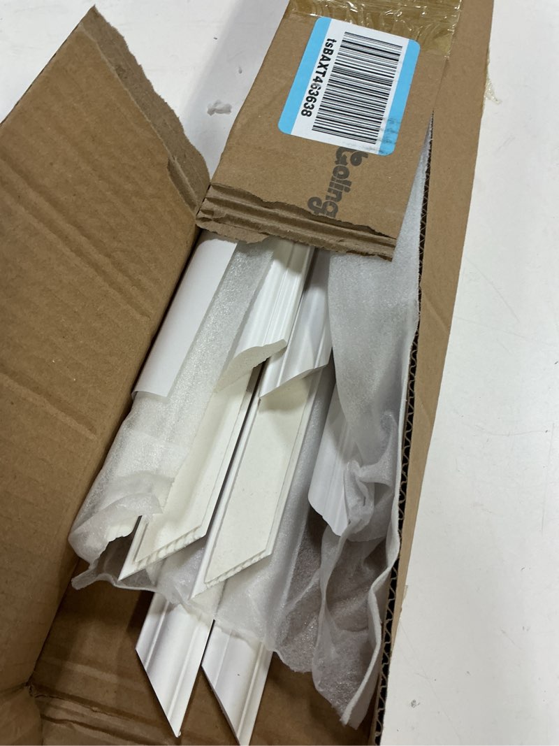 Condition photo showing Good Condition for 10 Pcs Peel and Stick Door Moulding Trim Kit Premade Wall Moulding Panels Flexible Self Adhesive 3D Wainscoting Panels for Mirror Window Frame Decor (Top 22"x36" and Bottom 22"x24") 1 Top 22"x36" and Bottom 22"x24"