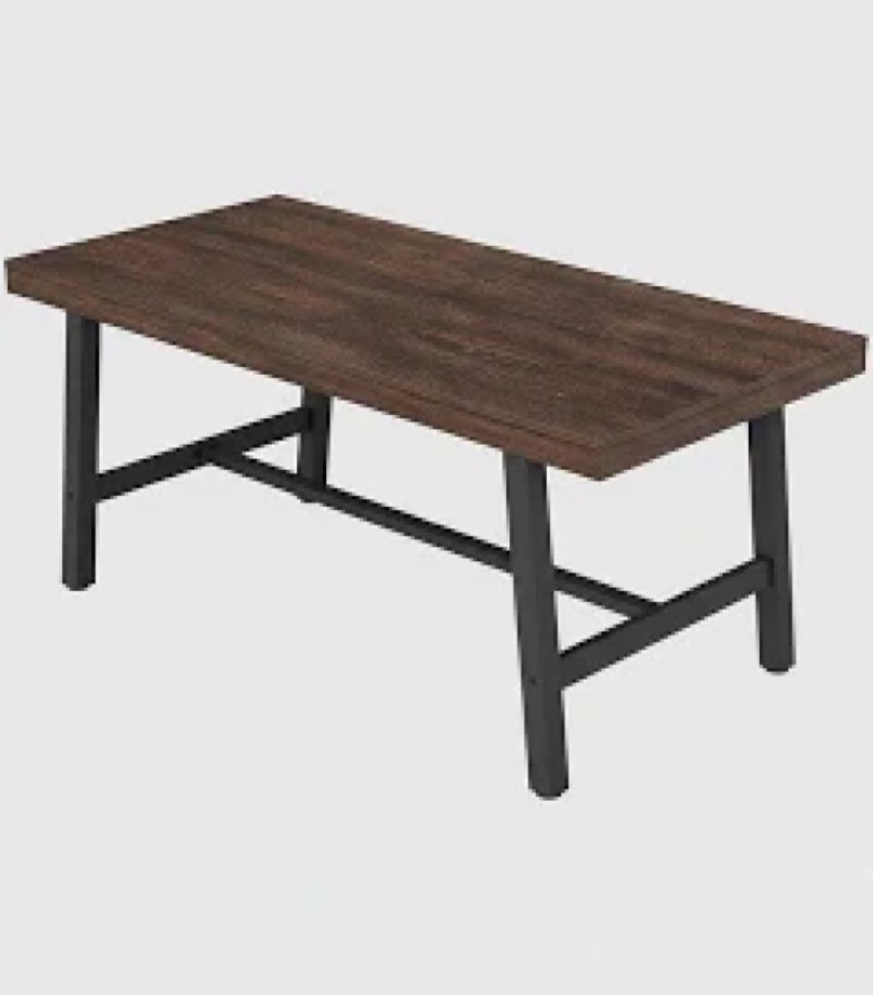 garveehome industrial dining table for 4-6 people, 63" long kitchen table with sturdy metal frame, r