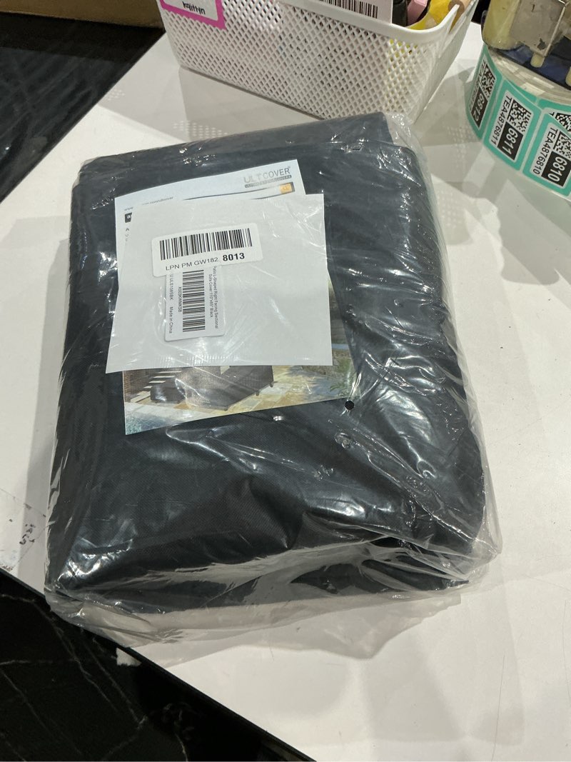 Condition photo showing Good Condition for ultcover patio l-shaped right facing sofa cover waterproof for 6-seater outdoor sectional furniture couch 110”w (back length) x 85”w (right side), black 110"/85"(w)x32"(d)x30"(h) black (l-shaped)