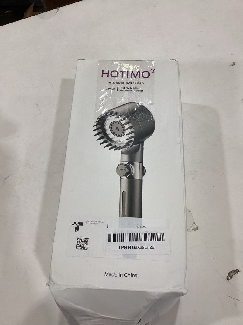 Condition photo showing As Is for Filtered Shower Head with Handheld - High Pressure 3 Spray Modes Showerhead with Filters, 12 Replaceable Water Softener Filters for Hard Water | Ion Shower Drops Head with 75" Anti-Burst Hose Gray