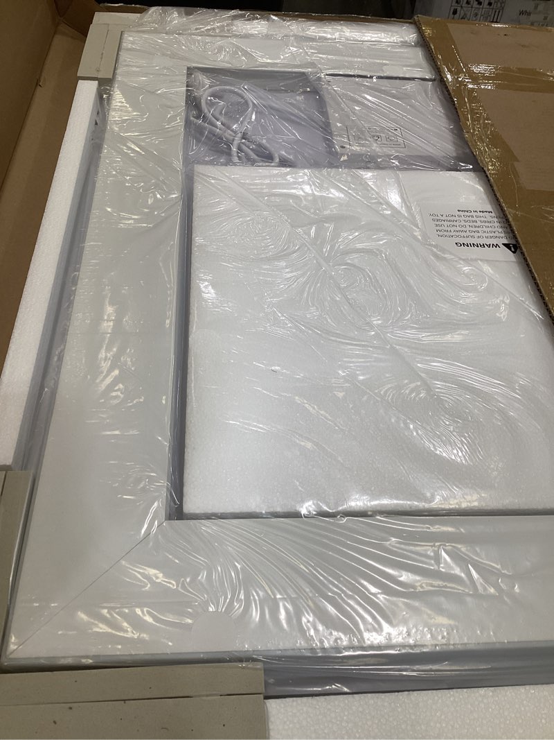 Condition photo showing As Is for tokeshimi 30 x 30 led bathroom mirror, lighted bathroom vanity mirror with lights,brighter frontlit and backlit light up anti fog mirror 30"l x 30"w