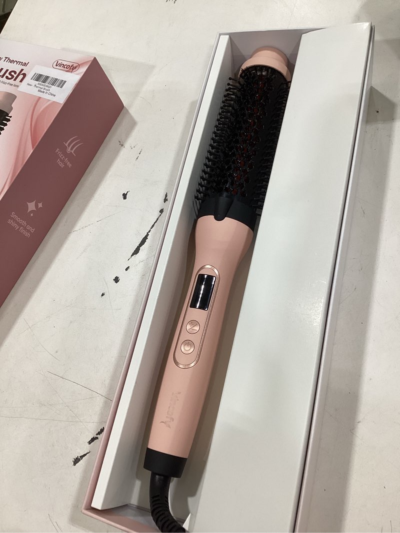 Condition photo showing New/Like New for infrared thermal brush, dual voltage negative ions heated round brush, 1 1/2 inch straightener & curling iron brush 2 in 5, dual ptc non-blowing thermal round for wome, fairy pink