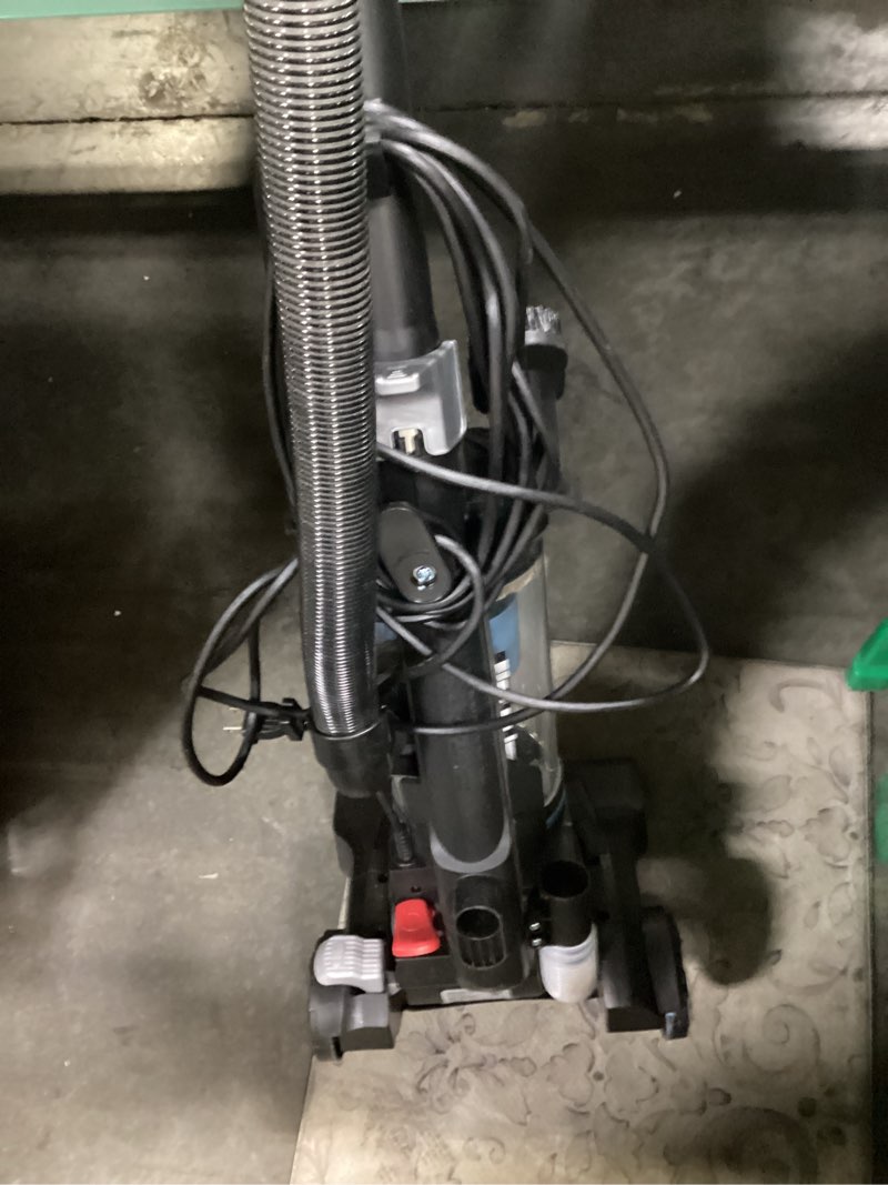 Condition photo showing As Is for mainstays lightweight bagless upright vacuum cleaner with brush and crevice tool