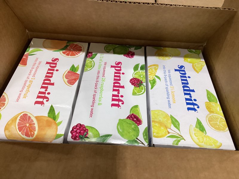 Condition photo showing New/Like New for *best by august 26 2026* spindrift lemonade 3 flavor variety 24 pack,12 fl oz