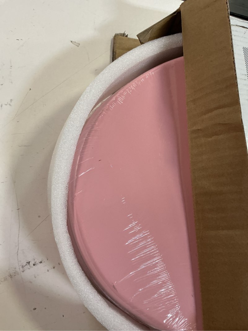 Condition photo showing Good Condition for pink elongated toilet seat natural wood toilet seat with zinc alloy hinges, easy to install also easy to clean, scratch resistant toilet seat by angol shiold (elongated, pink) elongated pink