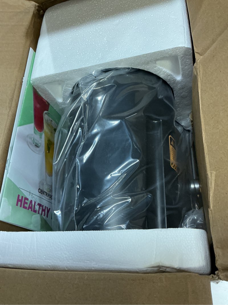 Condition photo showing Good Condition for qcen juicer machine, 800w centrifugal juicer extractor with wide mouth 3” feed chute for fruit vegetable, easy to clean, stainless steel, bpa-free (black) 800w black