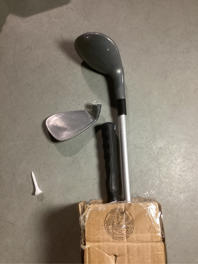 Condition photo showing As Is for franklin sports adjustable youth golf set red