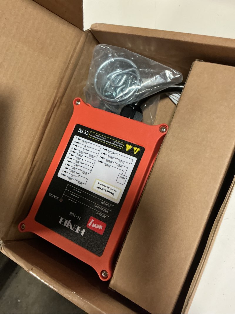 Condition photo showing As Is for wireless crane radio remote control dual 2 speed 8 channel button industrial controller for overhead bridge travelling gantry crane with electric hoist transmitter and 110v 220v 380v receiver 1t1r_ac/dc 110-460v