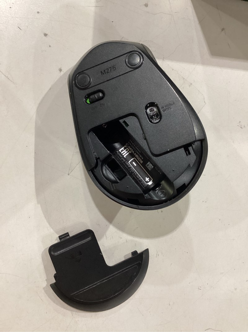 Condition photo showing As Is for logitech mouse*missing usb connector,not in original box*