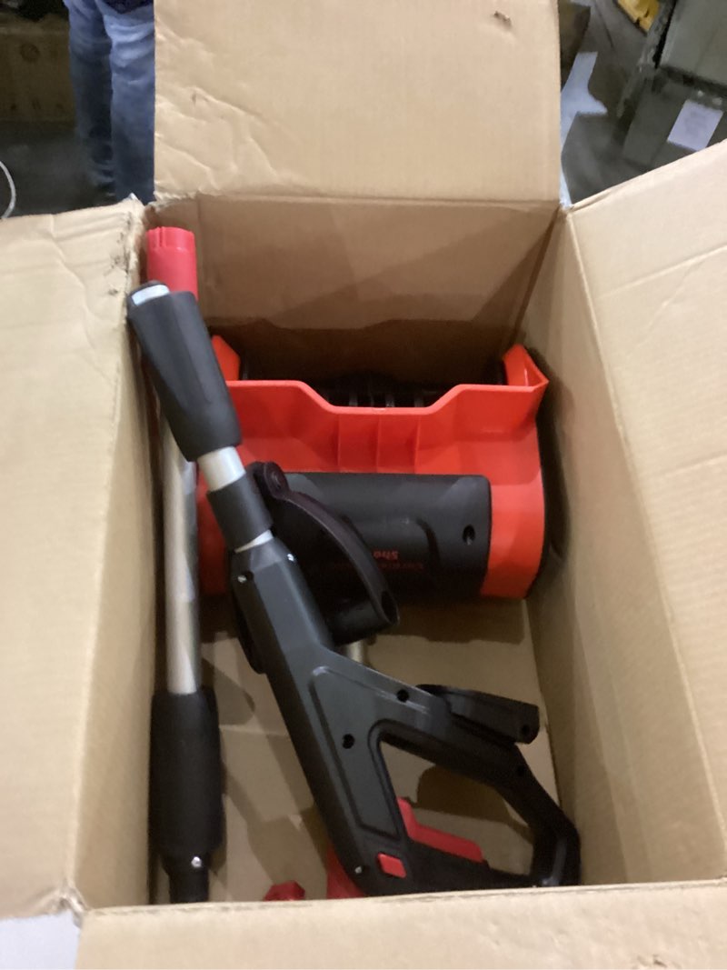 Condition photo showing As Is for Cordless Snow Shovel Compatible with Milwaukee 18V Battery, 12" Electric Snow Blower with 20FT Max Throw & Adjustable Handle & Safety Switch, Snow Thrower for Driveway, Deck, Patio, Steps (Tool Only) Red