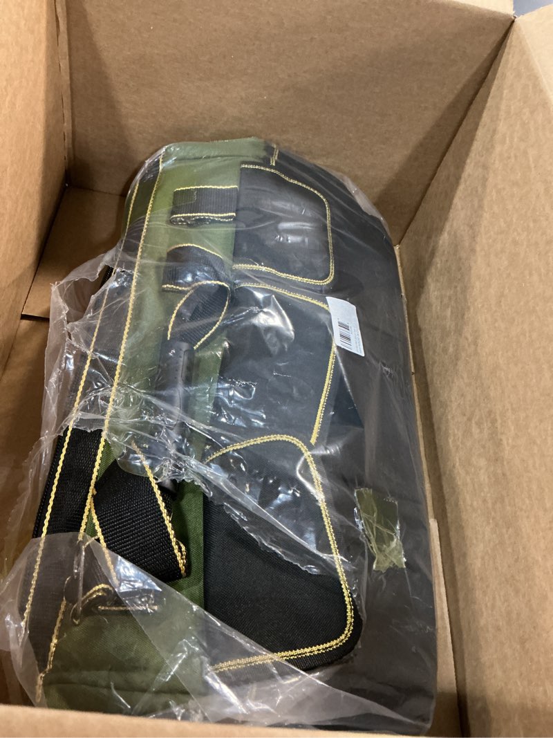 Condition photo showing New/Like New for 20inch tool bag for men women heavy duty with waterproof molded base large tool bag, wide mouth tool tote, artisan carpenter electricians tool bags,adjustable shoulder strap organizer 20in tool bag