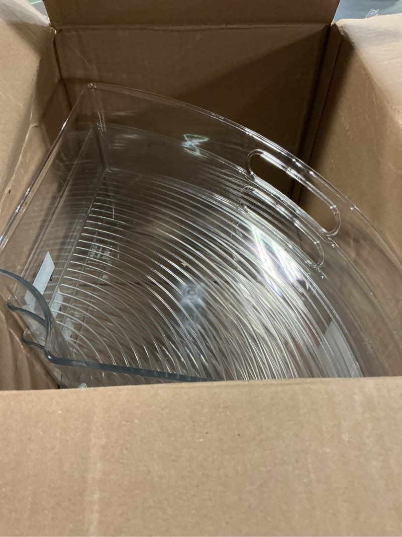 Condition photo showing Good Condition for iDesign Clear Plastic 1/4 Wedge Bin for Corner Lazy Susan Cabinet, Kitchen Cabinet Organizer, 4-Pack