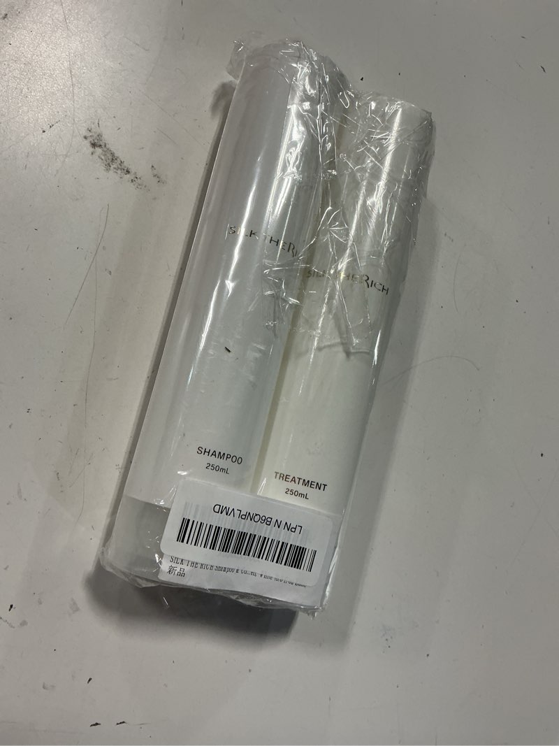 Condition photo showing New/Like New for silk the rich shampoo & conditioner set, hydrating & moisturizing for dry, damaged, color-treated hair, paraben & sulfate free, clean hair shampoo & conditioner for women & men, white (8.5 fl oz each) golden pear & freesia