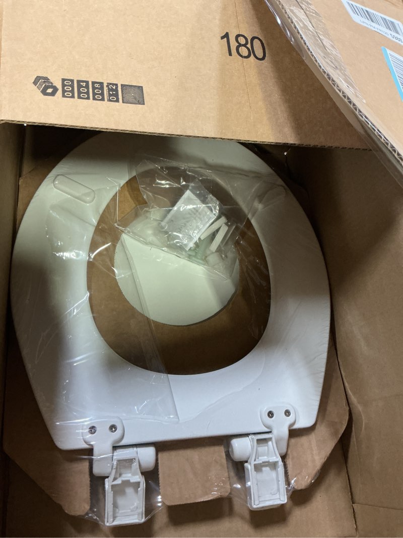 Condition photo showing Good Condition for mayfair cassel slow close toilet seat, easy clean, non slip premium wood seat, easy install, made in usa, round, white round 1 - toilet seat