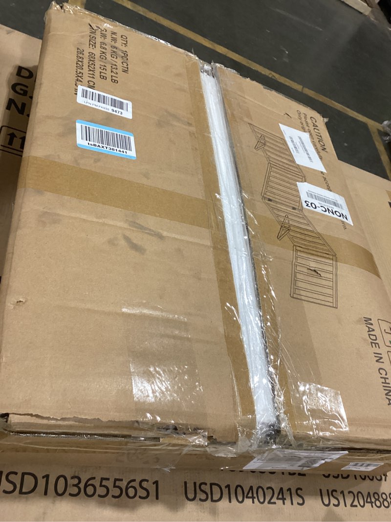 Condition photo showing As Is for Wooden Dog Gate Freestanding Foldable 4 Panel Pet Gates Extra Wide Dog Gates for Indoor Doorways Stairs 24in Height Support Feet Included Espresso 4 Panel - 74 inches Wide