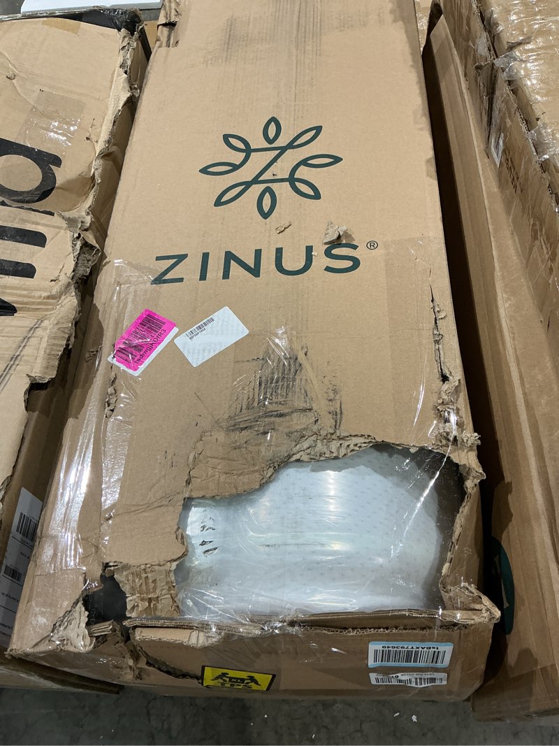 Condition photo showing New/Like New for zinus 14 inch king green tea memory foam mattress, fiberglass free, medium firm feel, zoned pressure relief, certified safe foams & fabric, mattress in a box