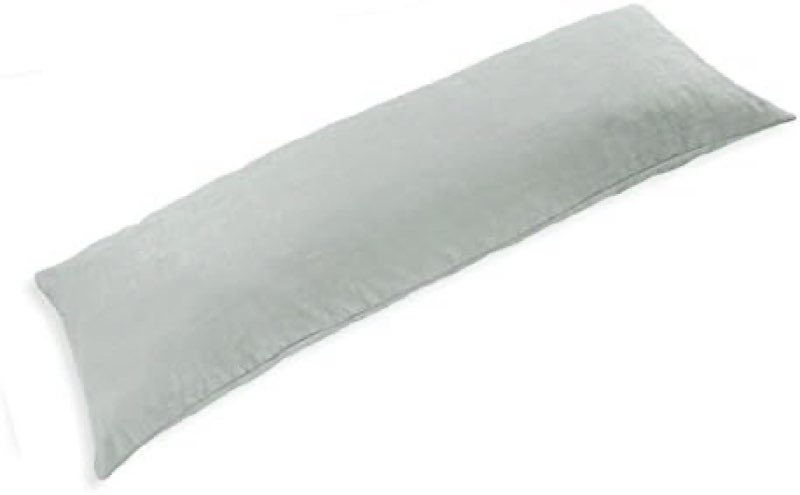 TAOSON 100% Cotton 300 Thread Count Envelope Style Body Pillow Cover Pillowcase Pillow Protector Cushion Cover Non Zippered Only Cover No Insert (Silver Grey,20"x60")