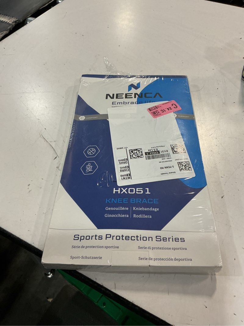 Condition photo showing New/Like New for neenca professional knee brace, compression knee support with patella gel pad & side stabilizers, medical knee sleeve for pain relief, acl,pcl, meniscus, injury recovery, arthritis, sports, workout... large black