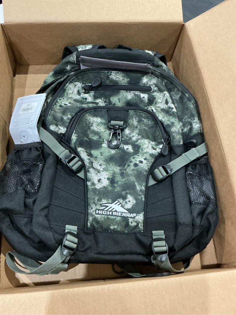 high sierra loop backpack, travel, or work bookbag with tablet sleeve, one size, urban camo one size urban camo