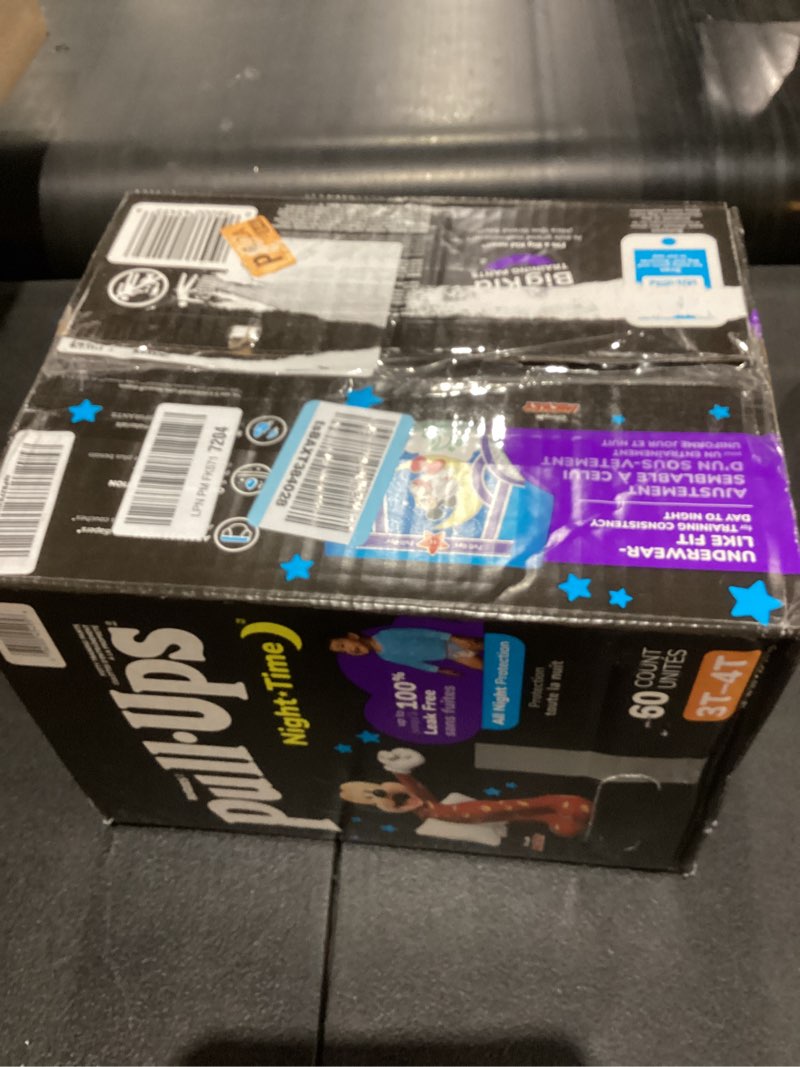 Condition photo showing New/Like New for Pull-Ups Boys' Night-Time Potty Training Pants, Size 3T-4T Overnight Training Underwear (32-40 lbs), 60 Ct 3T-4T 60