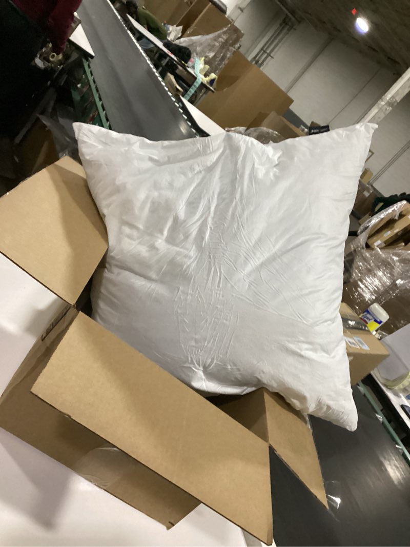 Condition photo showing As Is for basic home Euro Pillow Insert 28x28 - Down Feather Pillow Insert-Cotton Fabric-White.