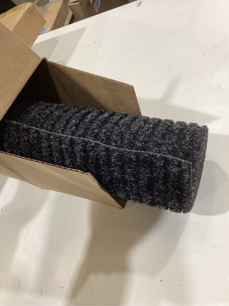 Condition photo showing As Is for ottomanson mud mat 2' x 4' entryway rug - non-slip scraper doormat for muddy paws, dirt trapping indoor/outdoor mat for high-traffic areas, kitchen, garage, patio, black black 700s series 2' x 4' (mat)