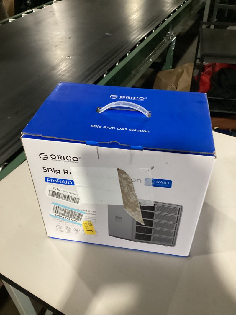 Condition photo showing New/Like New for ORICO RAID 5 Bay HDD Enclosures USB 3.0 Push-Pull Mounting for 3.5-inch HDD, Max 110TB, External Direct Attached Storage 8 RAID Modes Supported 9858RU3