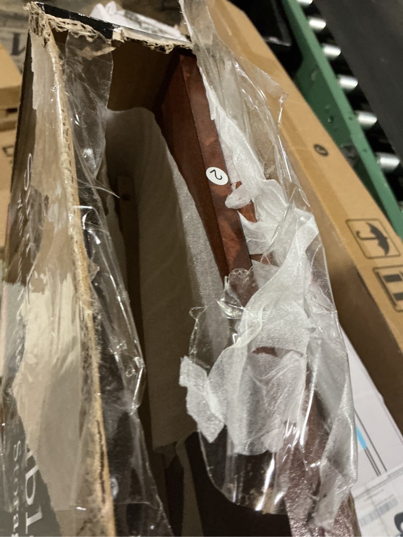 Condition photo showing As Is for etna products slim end table, end tables with drink holders, narrow side table with storage, walnut 