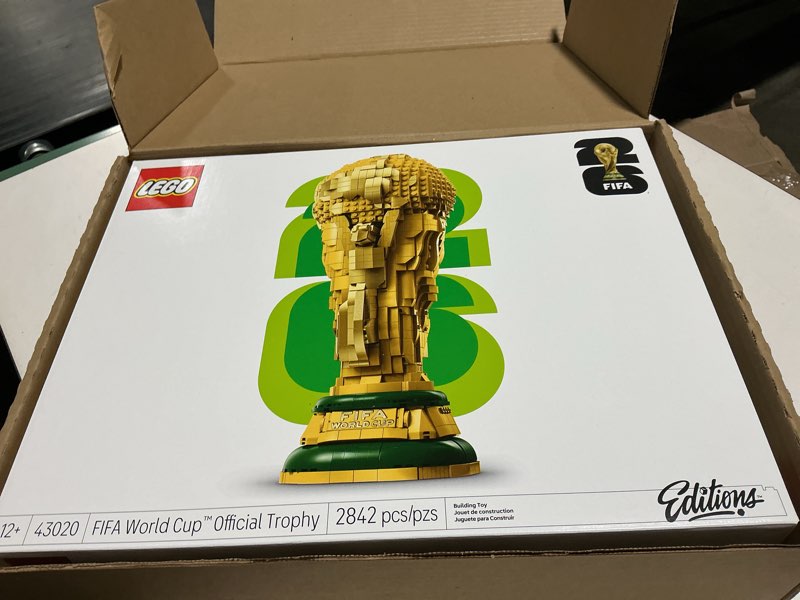 Condition photo showing New/Like New for lego editions fifa world cup official trophy building set - kit for display in bedroom, home office, book shelf - soccer fans collectible - with world cup 2026 minifigure - gift for fans - 43020