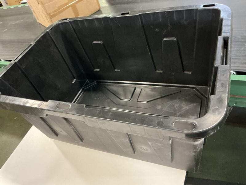 Condition photo showing Good Condition for (Missing Lid)Project Source Commander Large 27 -Gallons ( 108 -Quarts ) Black and Yellow Heavy Duty Stackable