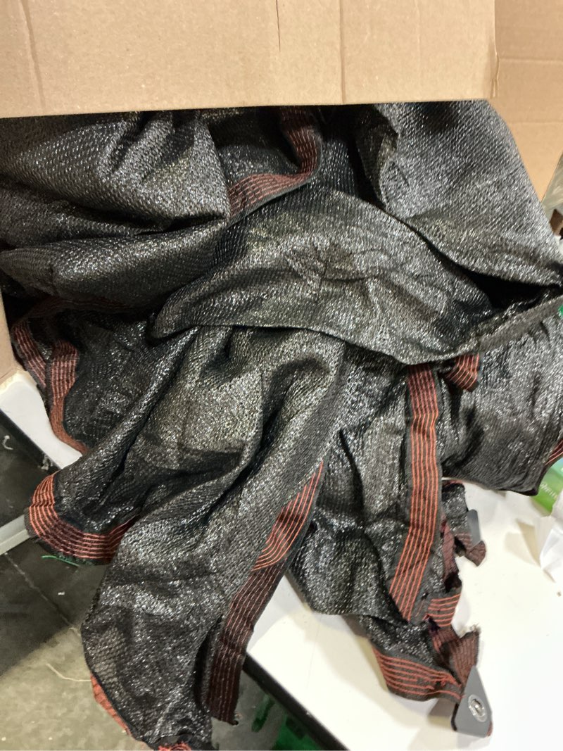 Condition photo showing As Is for it has no measures ) shading rate plain woven shade cloth net,black sun netting,breathable insulation shade net tarp,with reinforced grommets and rope,for garden balcony roof carport
