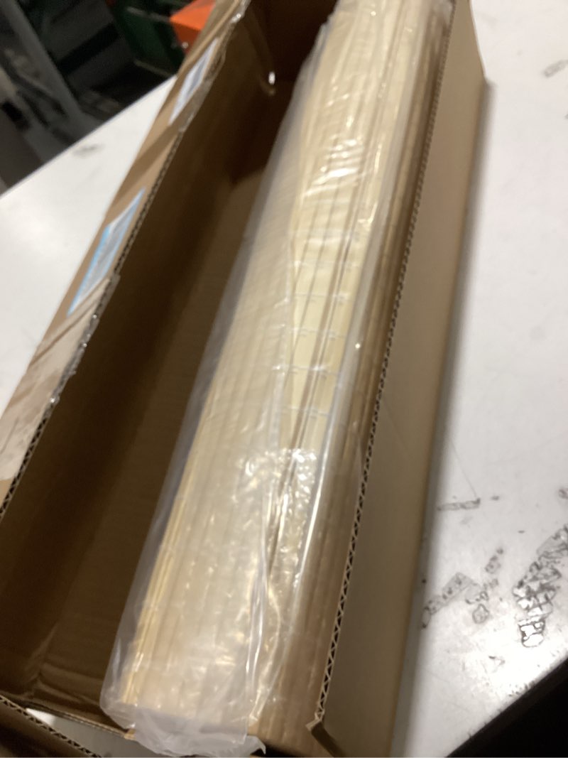 Condition photo showing Good Condition for lazblinds cordless bamboo roman shades, privacy window treatment, roll up bamboo blinds for windows, 23'' w x 60'' h privacy-dp-natural 23'' w × 60'' h