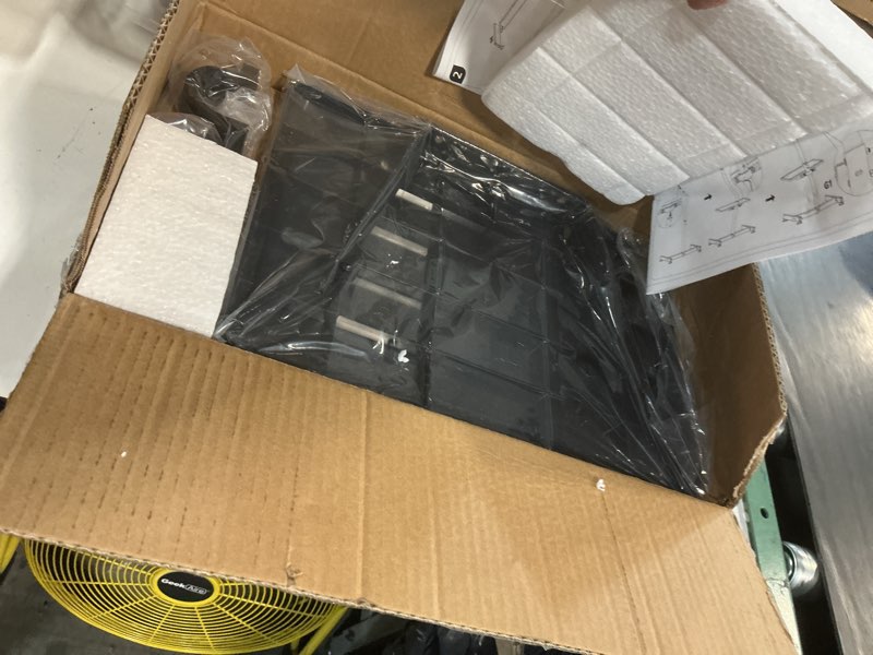 Condition photo showing New/Like New for floor tv stand with mount for 13-50 inch screens, tilting and height adjustable floor monitor stand mount, portrait to landscape, portable tv stand with shelf holds up to 77lbs max vesa 200x200mm 13"-50" mobile tv stand with shelf