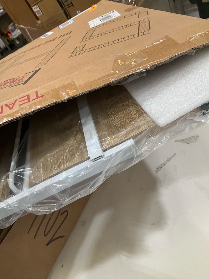 Condition photo showing Good Condition for jsb no assembly folding bookshelf, 3 tier industrial metal book shelf for storage, vintage wood foldable bookcase for living room, bedroom, office organization shelves flat tube 3-tier white