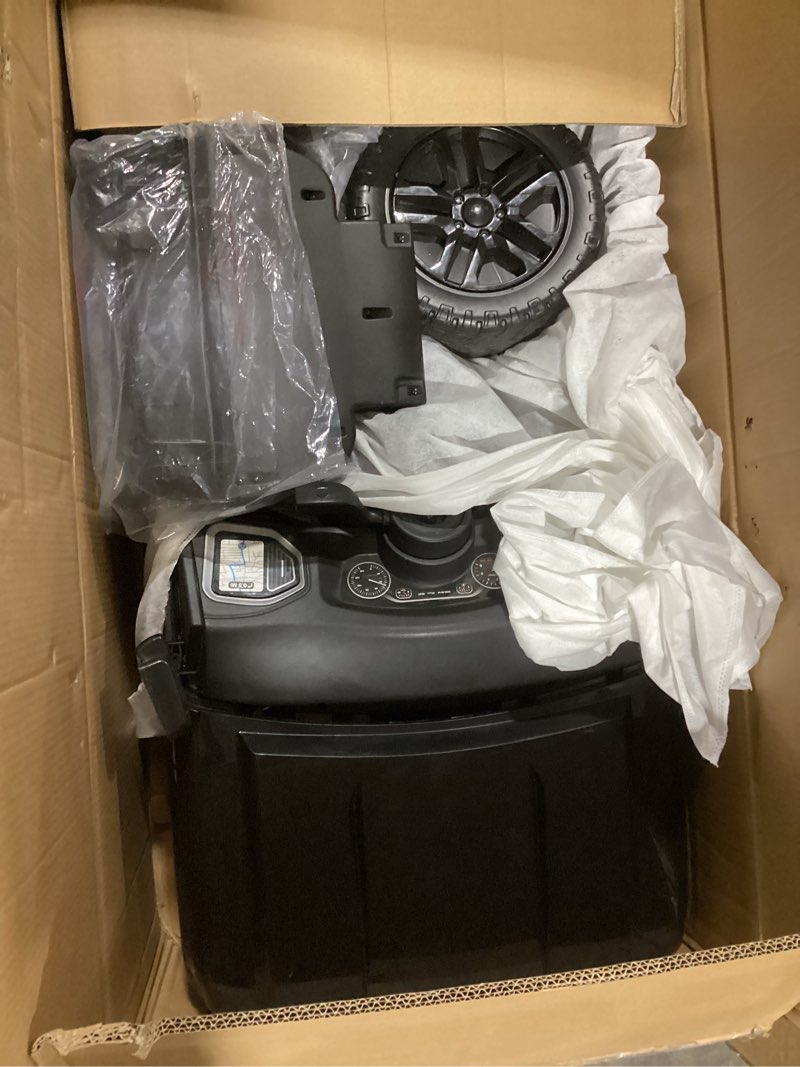 Condition photo showing As Is for 12V Ride on Car,Battery Powered Licensed by Chevrolet Silverado GMC Kids Ride On Truck,Toddler Electric Vehicles Toys w/Remote Control, MP3/Bluetooth, Spring Suspension, LED Light (Black)
