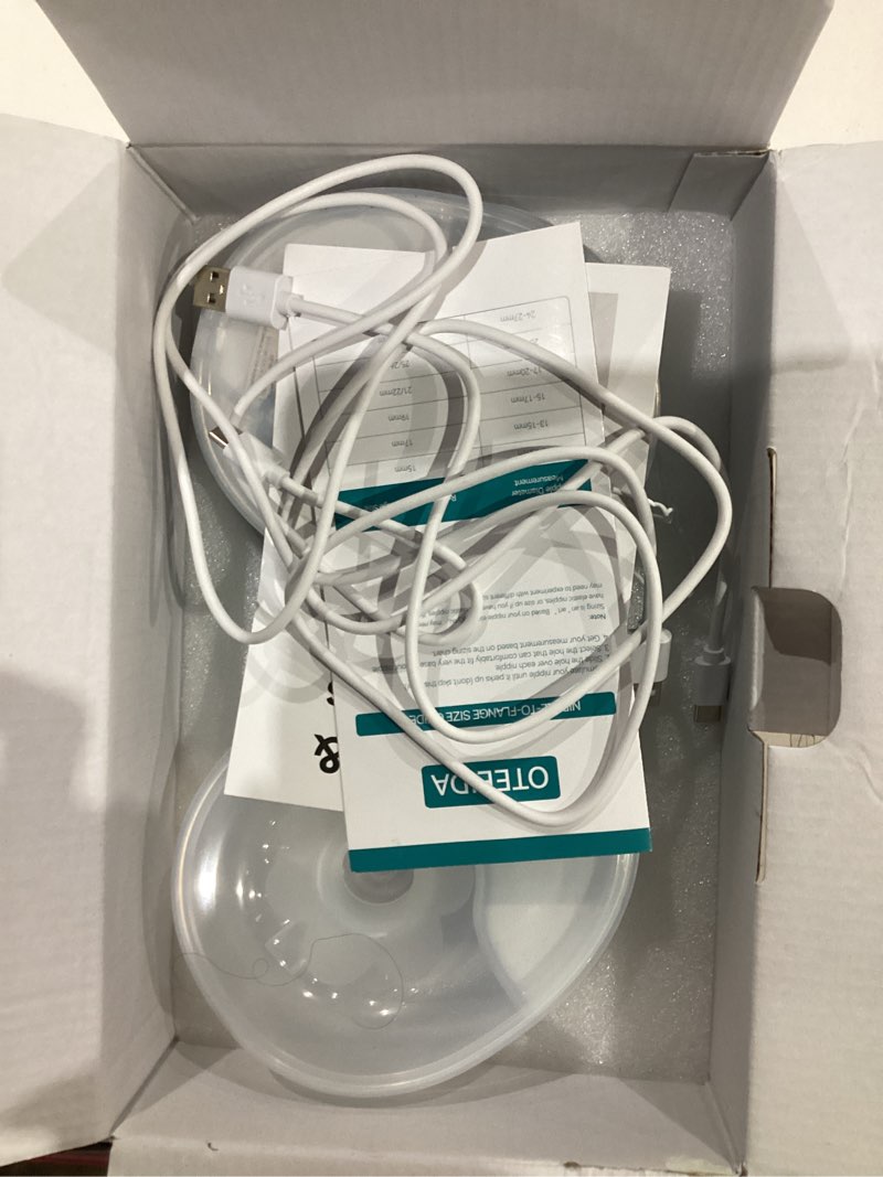 Condition photo showing As Is for Hands Free Breast Pump Wearable MY-375 - Strong Suction, Low Noise, Wearable Breastfeeding Pump with 4 Mode &12 Levels, Portable Electric Breast Pump 24mm - 19/21/Insert/Flange, 2 Pack (White) 2 Count White
