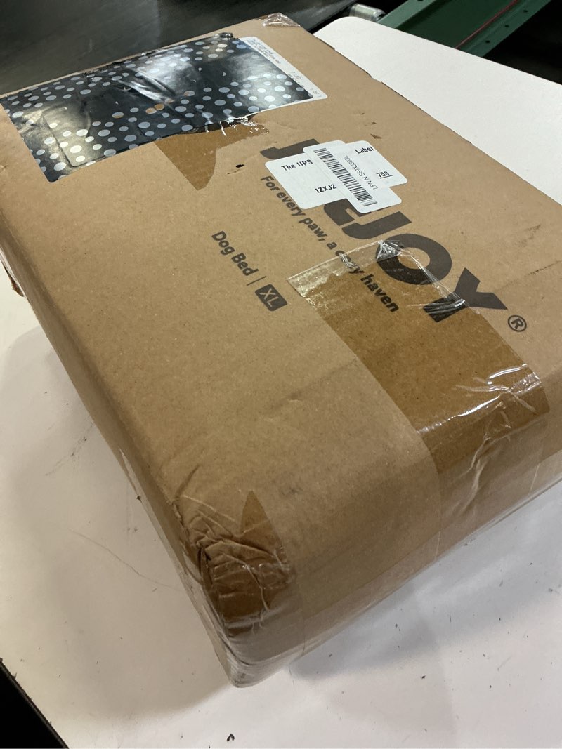 Condition photo showing New/Like New for joejoy xl orthopedic dog beds large sized dog, extra large washable waterproof oval dog bed with removable cover, egg-crate foam pet bed with bolster & non-skid bottom, dark grey, 42''x32'' dark grey xl(42"x 32"x 7")