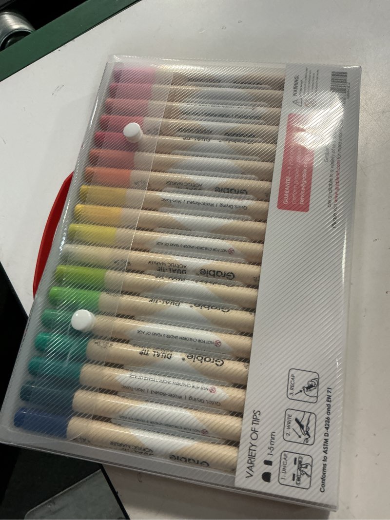 Condition photo showing New/Like New for 36 Colors Dot Paint Acrylic Paint Pens, Acrylic Paint Markers Dual Tip (Fine 1mm + Dot 5mm), Acrylic Markers for Fabric, Canvas, Rock, Glass, Wood, Paper, DIY, Dot Markers for Adults