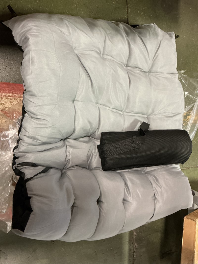 Condition photo showing As Is for Moclever 67x22x4in Zero Gravity Chair Cushion – Thick Padded Recliner Cushion for Indoor & Outdoor, Soft Chaise Lounger Cushion with 6 Ties for Rocking Chairs, Swing Benches, and Sofas - Grey